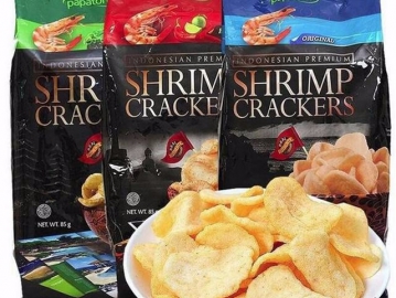 印尼進(jìn)口papatonk啪啪通鮮蝦片原味