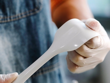 日本Cakeland一體式硅膠白色刮刀