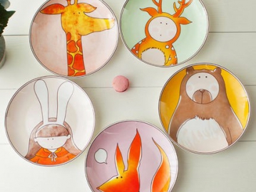 Yomerto西餐盤兒童卡通盤子